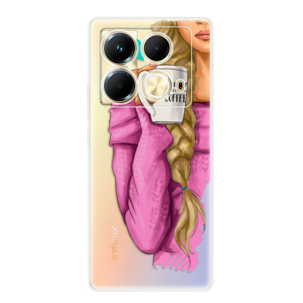 Odolné silikónové puzdro iSaprio - My Coffe and Blond Girl - Infinix Note 40