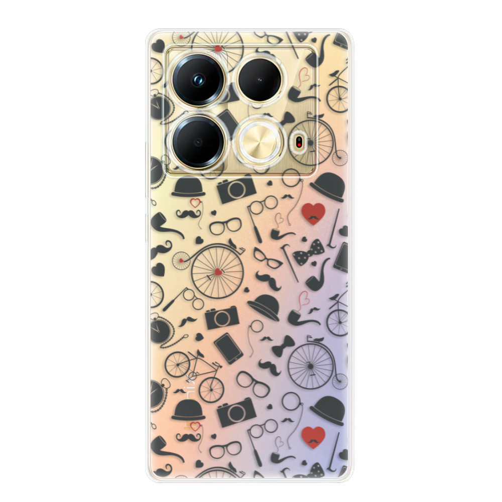 Odolné silikónové puzdro iSaprio - Vintage Pattern 01 - black - Infinix Note 40