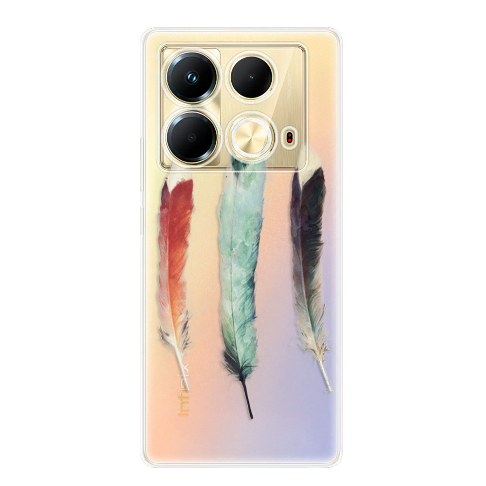 Odolné silikónové puzdro iSaprio - Three Feathers - Infinix Note 40