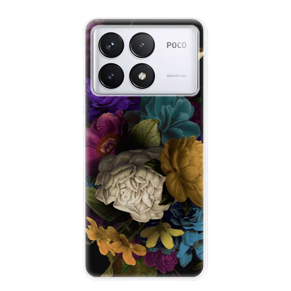 Odolné silikónové puzdro iSaprio - Dark Flowers - Poco F6 Pro
