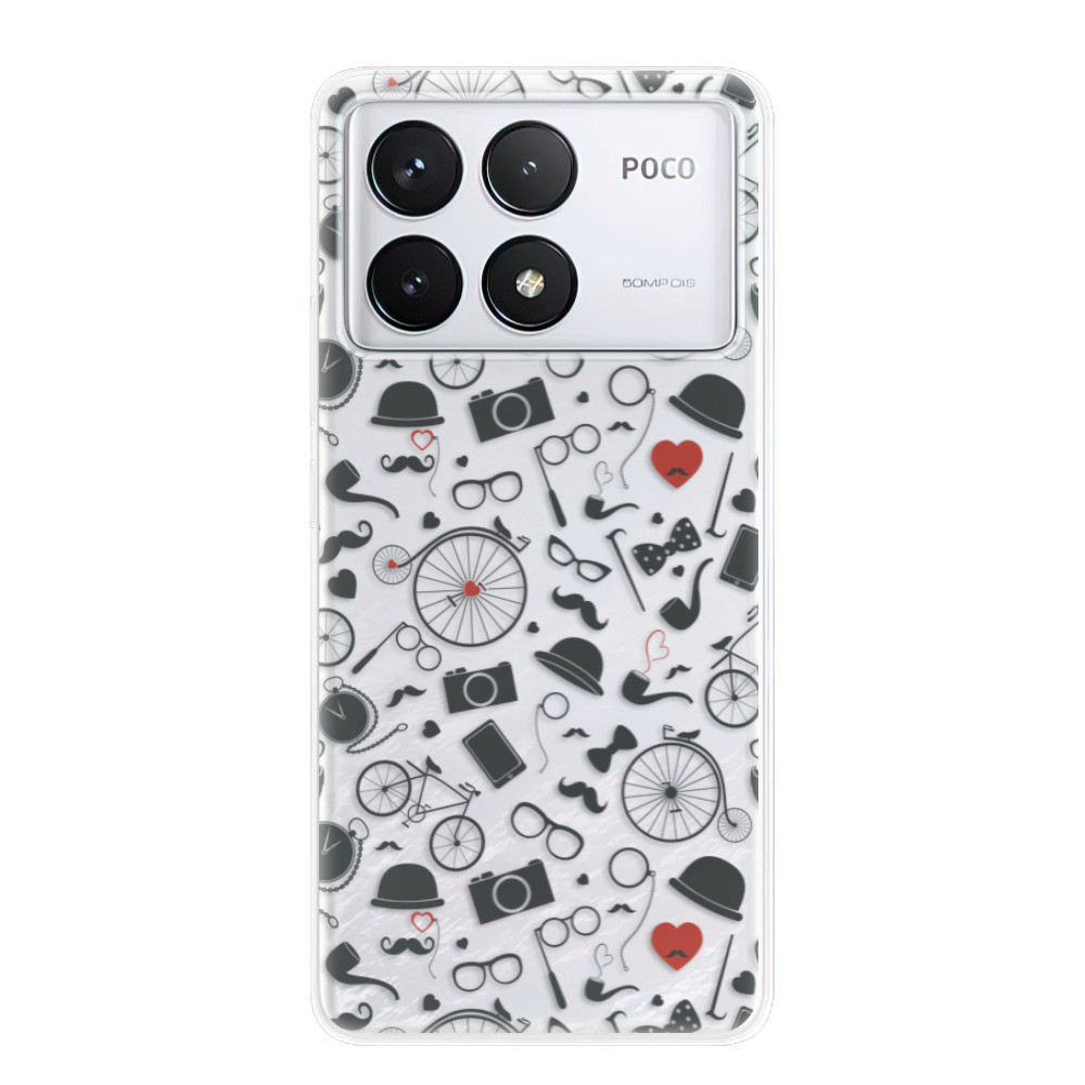 Odolné silikónové puzdro iSaprio - Vintage Pattern 01 - black - Poco F6 Pro
