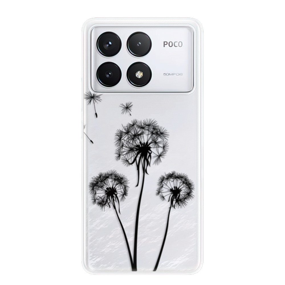 Odolné silikónové puzdro iSaprio - Three Dandelions - black - Poco F6 Pro