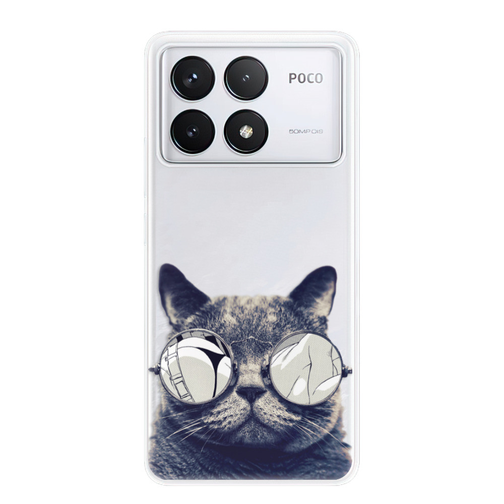 Odolné silikónové puzdro iSaprio - Crazy Cat 01 - Poco F6 Pro