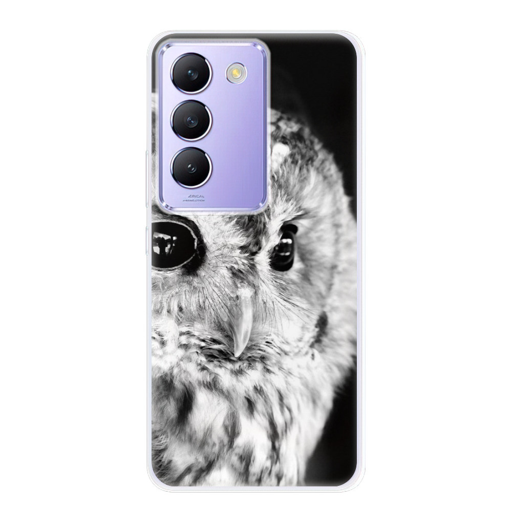 Odolné silikónové puzdro iSaprio - BW Owl - Vivo V40 SE 4G/5G