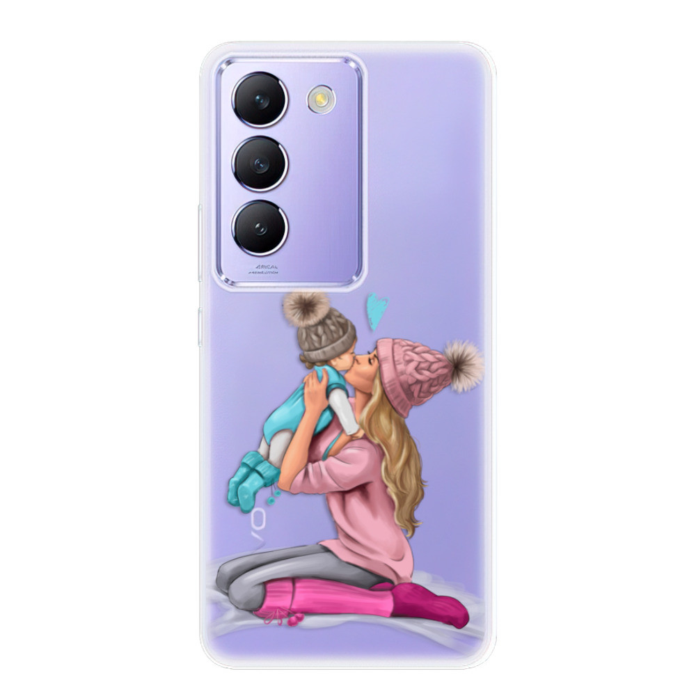 Odolné silikónové puzdro iSaprio - Kissing Mom - Blond and Boy - Vivo V40 SE 4G/5G