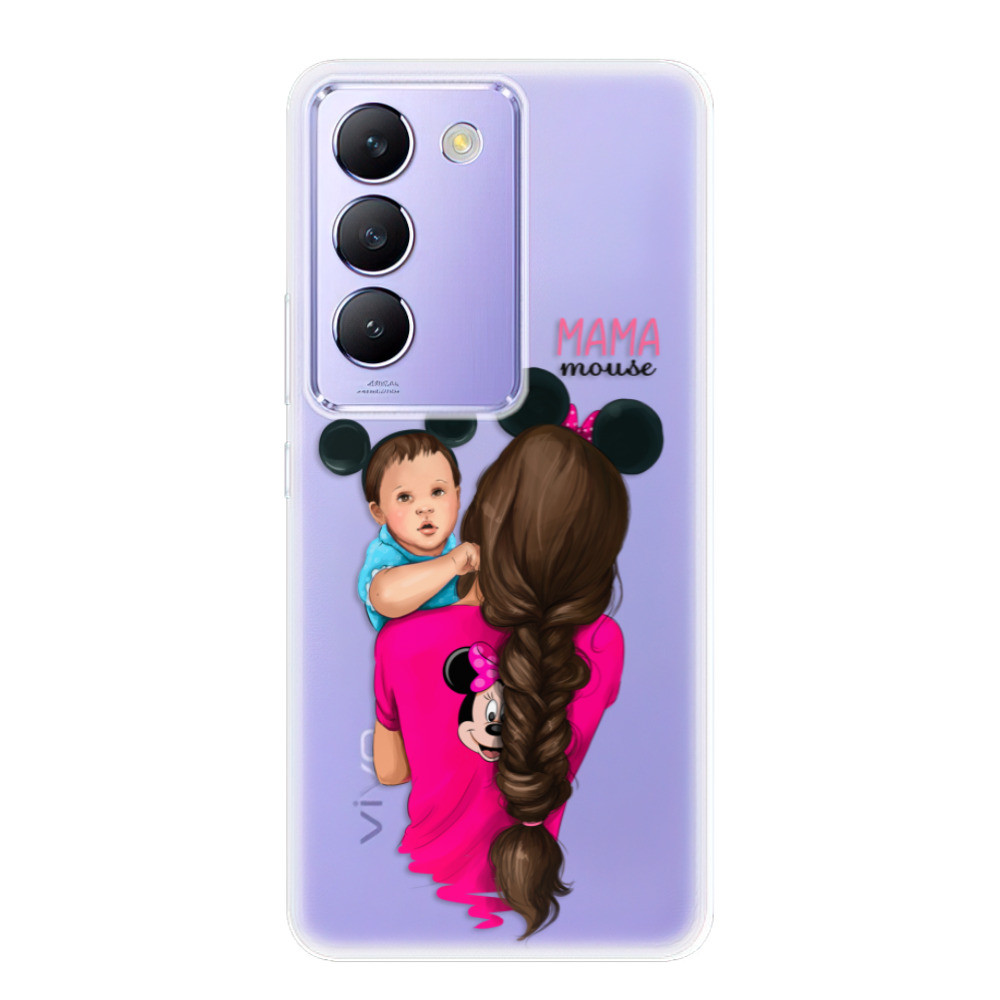 Odolné silikónové puzdro iSaprio - Mama Mouse Brunette and Boy - Vivo V40 SE 4G/5G