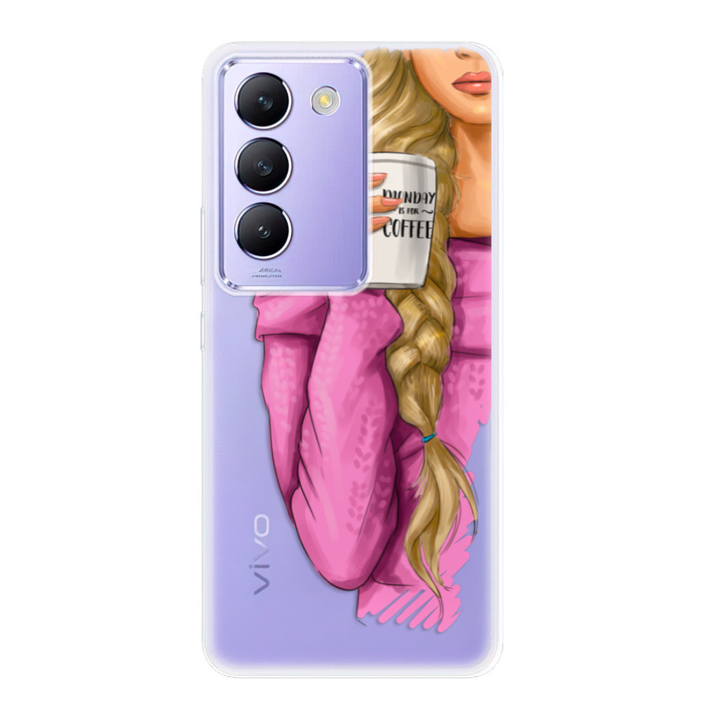 Odolné silikónové puzdro iSaprio - My Coffe and Blond Girl - Vivo V40 SE 4G/5G