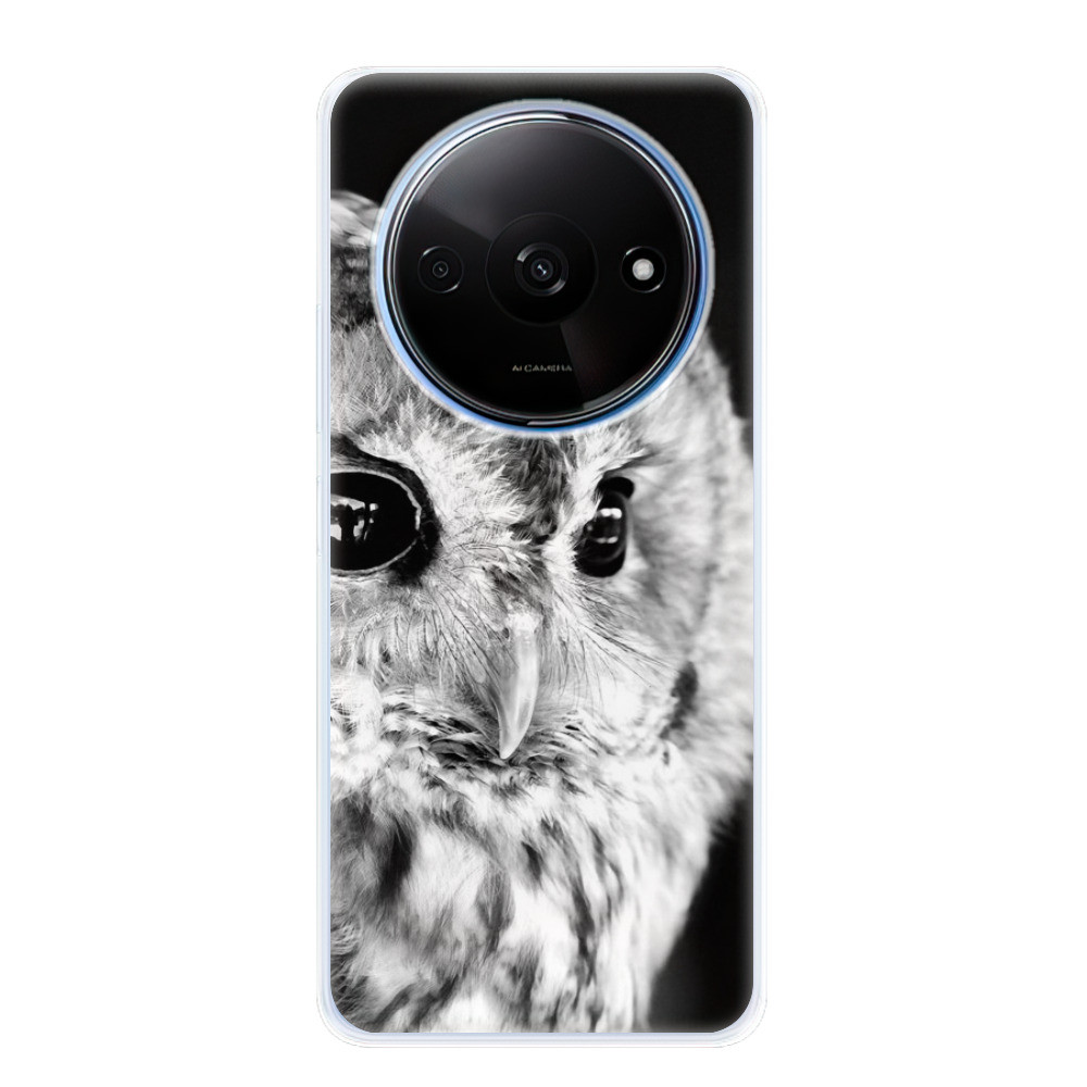Odolné silikónové puzdro iSaprio - BW Owl - Xiaomi Redmi A3