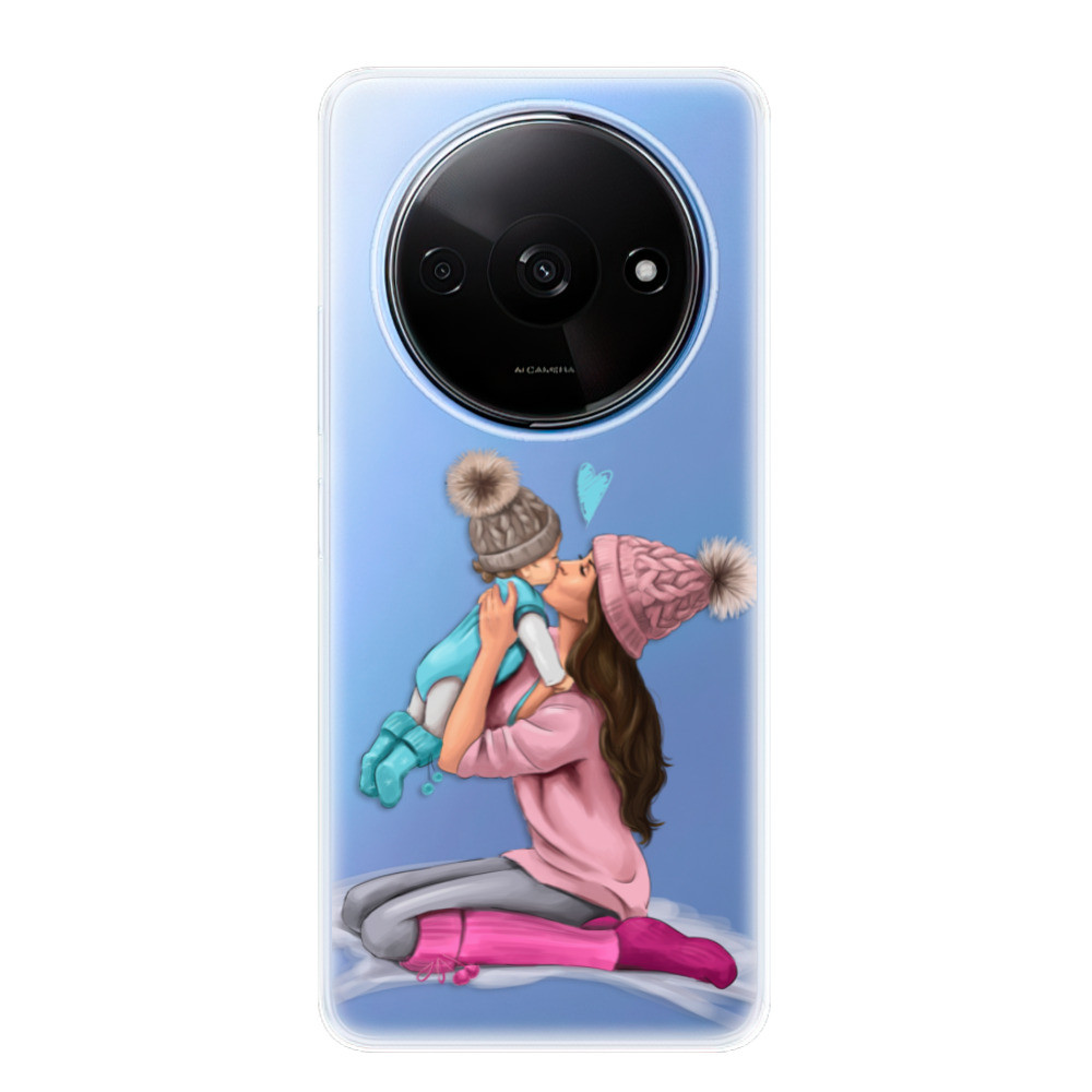 Odolné silikónové puzdro iSaprio - Kissing Mom - Brunette and Boy - Xiaomi Redmi A3