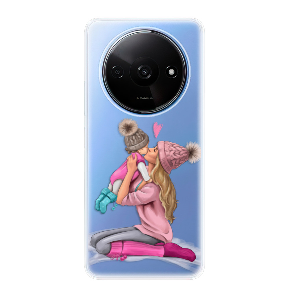 Odolné silikónové puzdro iSaprio - Kissing Mom - Blond and Girl - Xiaomi Redmi A3