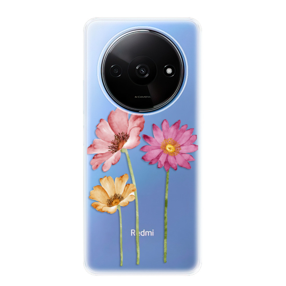 Odolné silikónové puzdro iSaprio - Three Flowers - Xiaomi Redmi A3