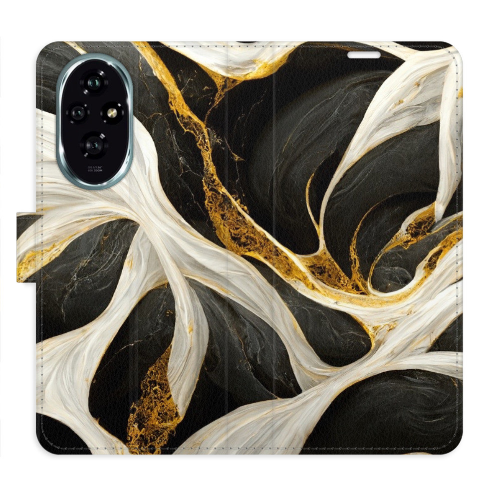 Flipové puzdro iSaprio - BlackGold Marble - Honor 200