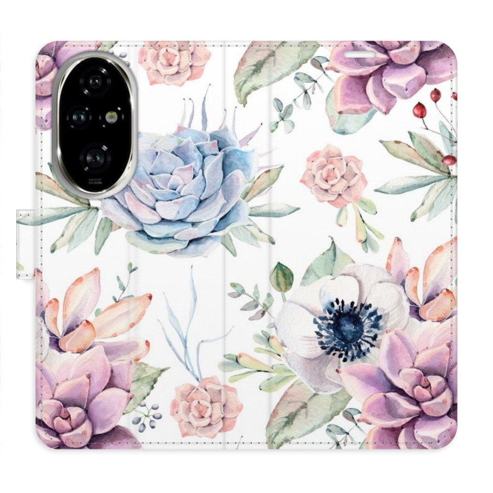 Flipové puzdro iSaprio - Succulents Pattern - Honor 200 Pro