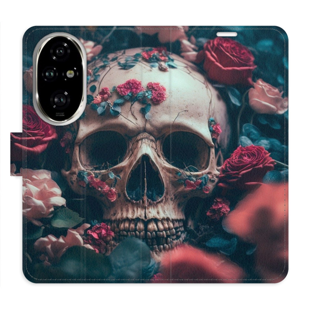 Flipové puzdro iSaprio - Skull in Roses 02 - Honor 200 Pro