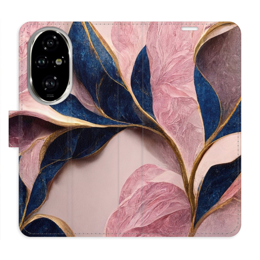 Flipové puzdro iSaprio - Pink Leaves - Honor 200 Pro