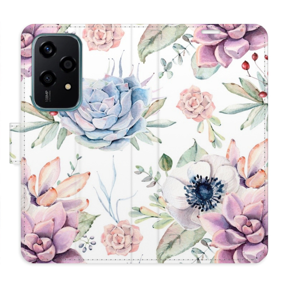 Flipové puzdro iSaprio - Succulents Pattern - Honor 200 Lite