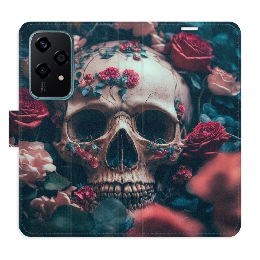 Flipové puzdro iSaprio - Skull in Roses 02 - Honor 200 Lite