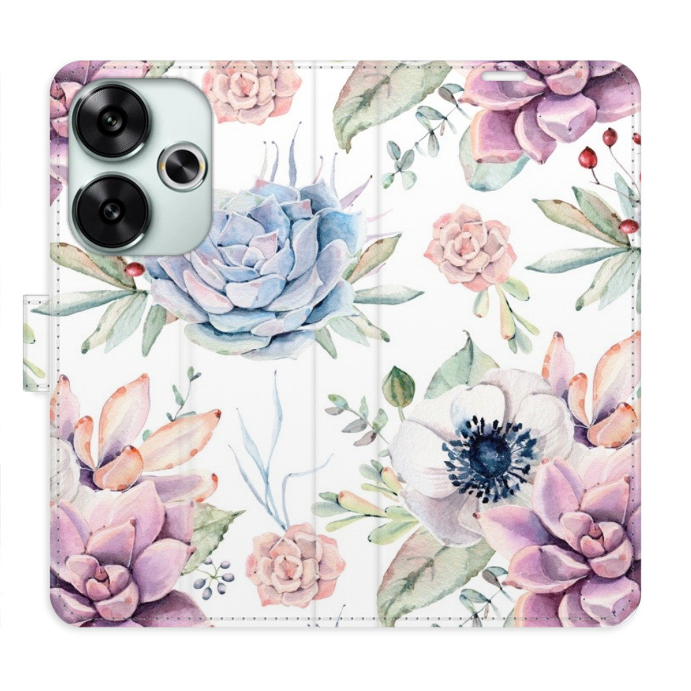 Flipové puzdro iSaprio - Succulents Pattern - Poco F6