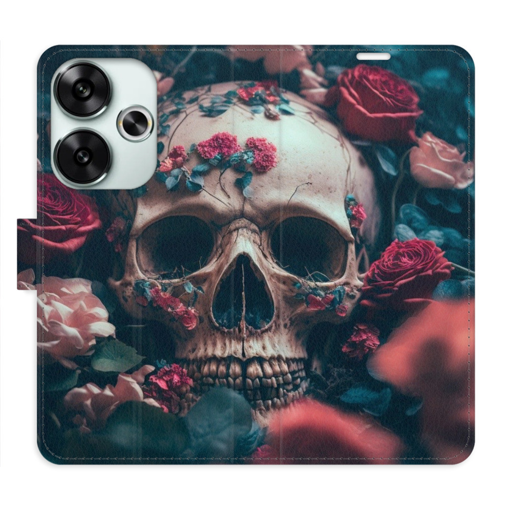 Flipové puzdro iSaprio - Skull in Roses 02 - Poco F6