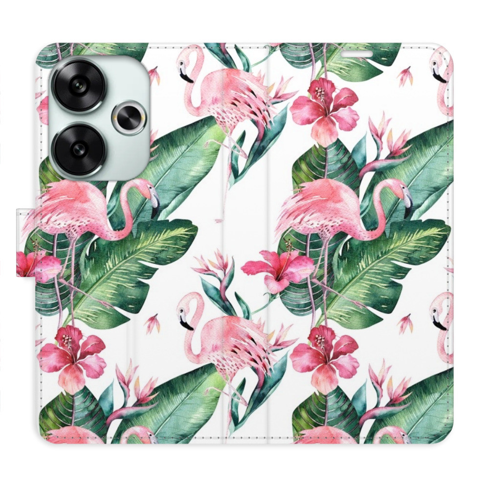 Flipové puzdro iSaprio - Flamingos Pattern - Poco F6