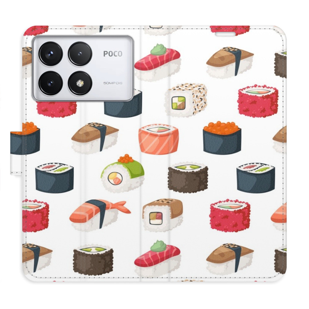 Flipové puzdro iSaprio - Sushi Pattern 02 - Poco F6 Pro