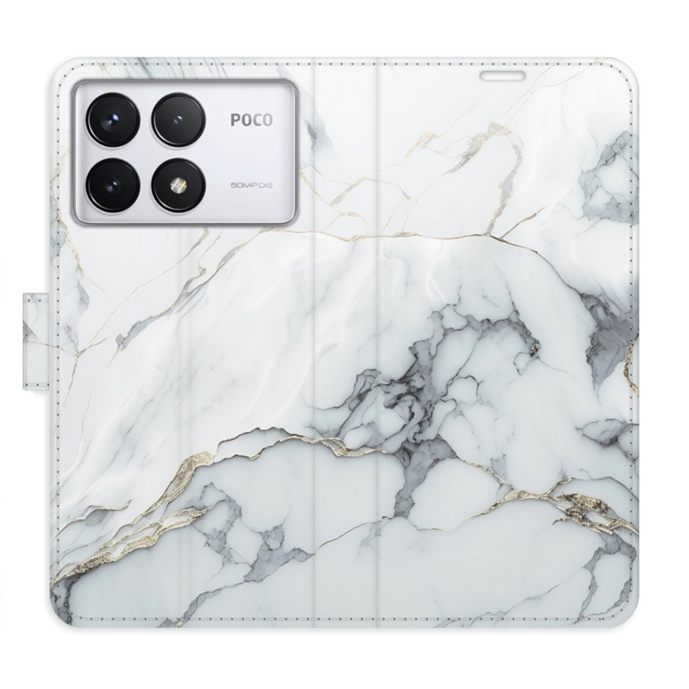 Flipové puzdro iSaprio - SilverMarble 15 - Poco F6 Pro