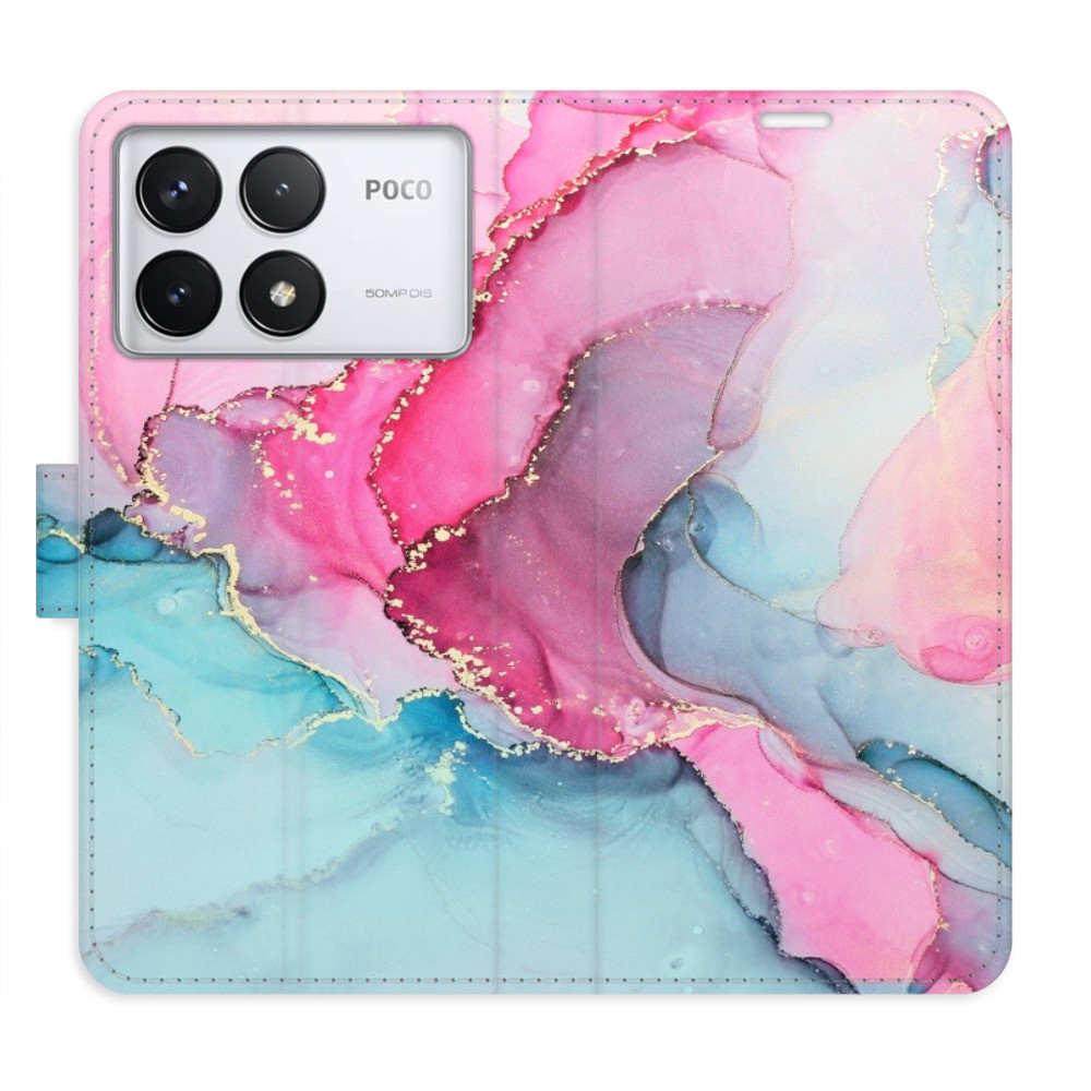 Flipové puzdro iSaprio - PinkBlue Marble - Poco F6 Pro