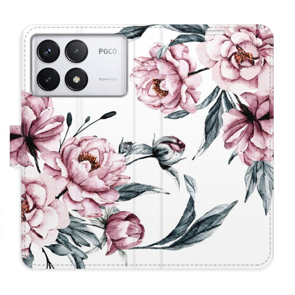 Flipové puzdro iSaprio - Pink Flowers - Poco F6 Pro