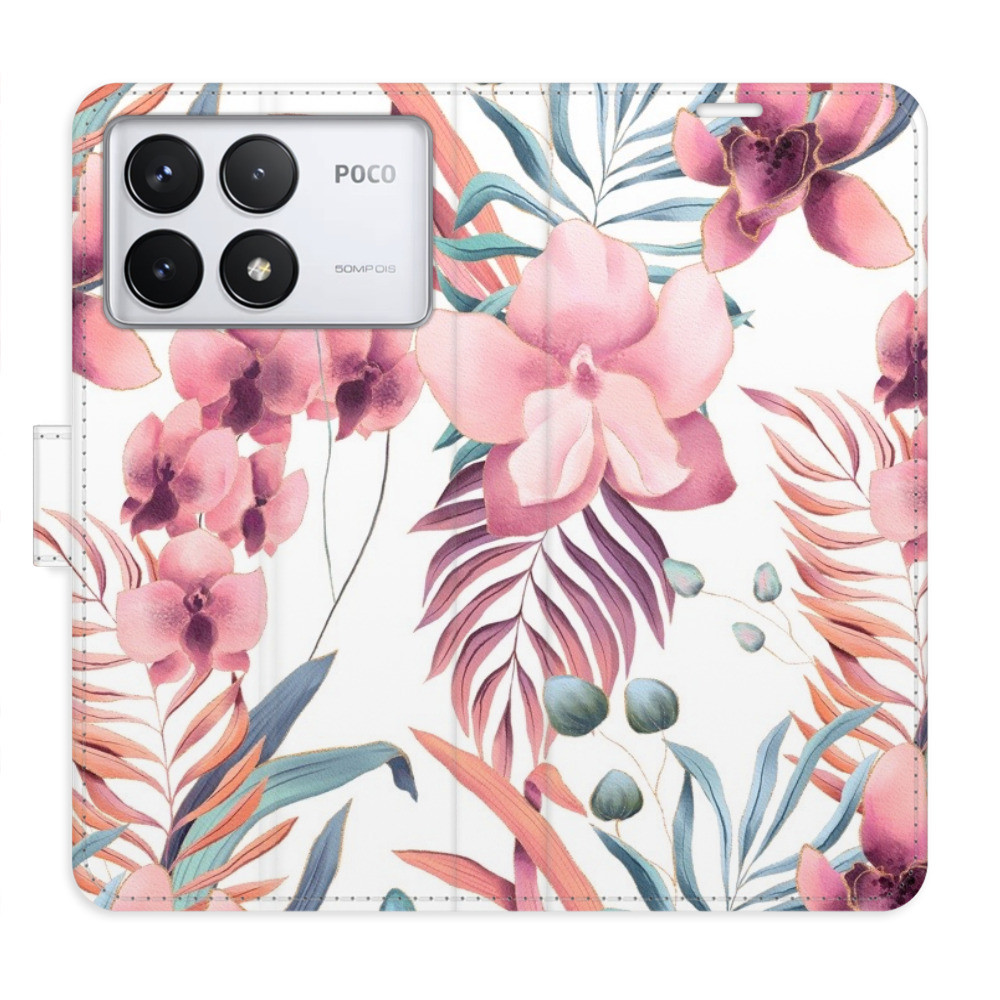 Flipové puzdro iSaprio - Pink Flowers 02 - Poco F6 Pro