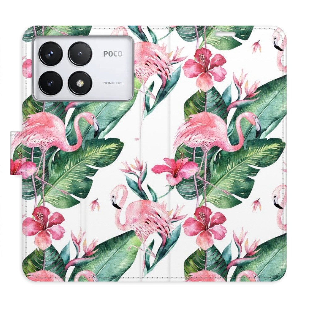Flipové puzdro iSaprio - Flamingos Pattern - Poco F6 Pro