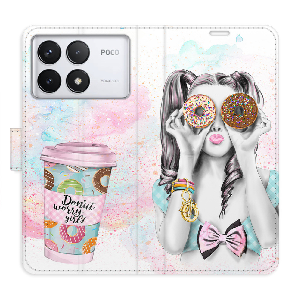 Flipové puzdro iSaprio - Donut Worry Girl - Poco F6 Pro