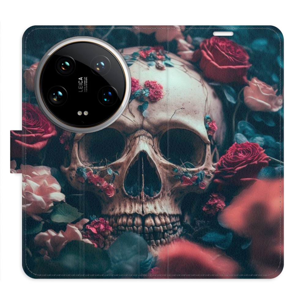 Flipové puzdro iSaprio - Skull in Roses 02 - Xiaomi 14 Ultra