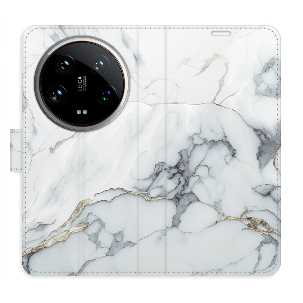 Flipové puzdro iSaprio - SilverMarble 15 - Xiaomi 14 Ultra