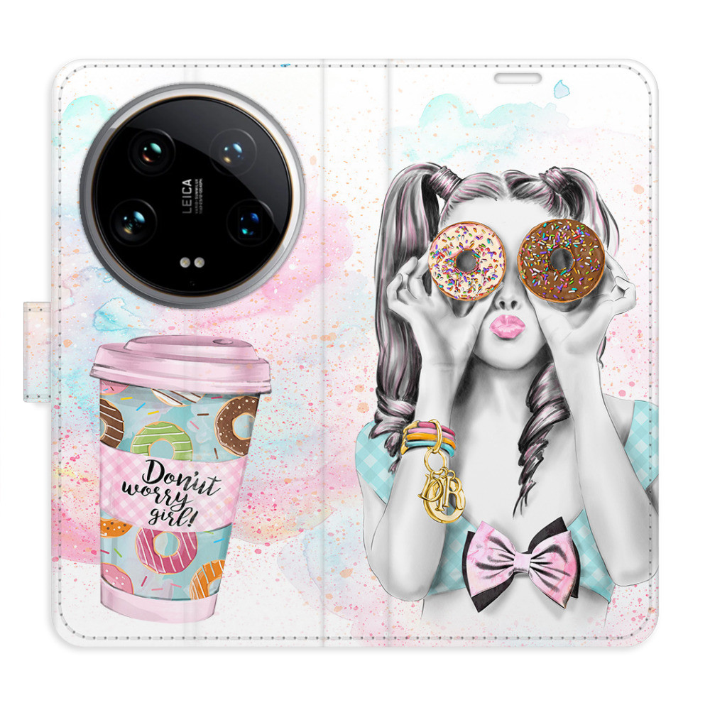 Flipové puzdro iSaprio - Donut Worry Girl - Xiaomi 14 Ultra