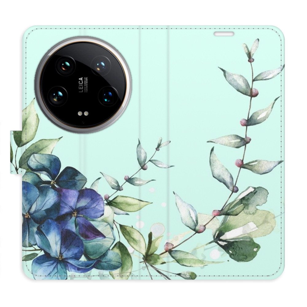 Flipové puzdro iSaprio - Blue Flowers - Xiaomi 14 Ultra