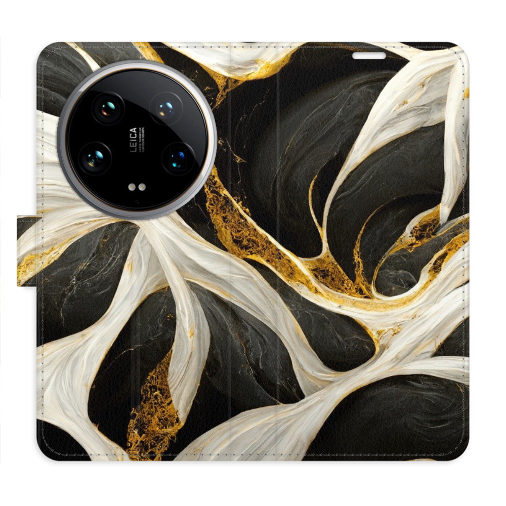 Flipové puzdro iSaprio - BlackGold Marble - Xiaomi 14 Ultra