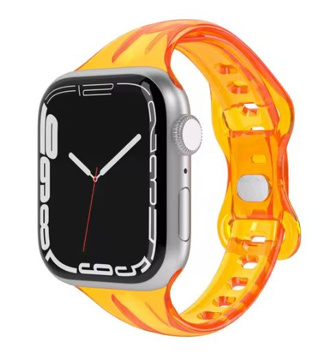 eses Silikónový transparentný remienok pre Apple Watch - Oranžový 42mm, 44mm, 45mm