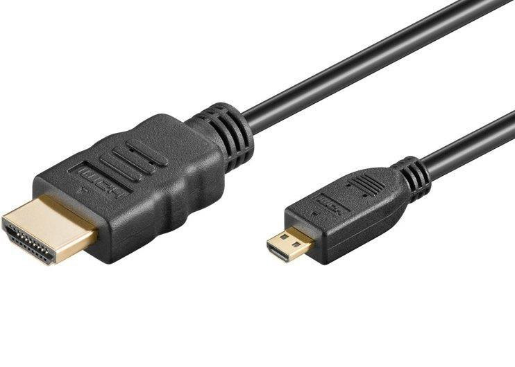 PremiumCord 4K kábel HDMI A - HDMI micro D, 2m