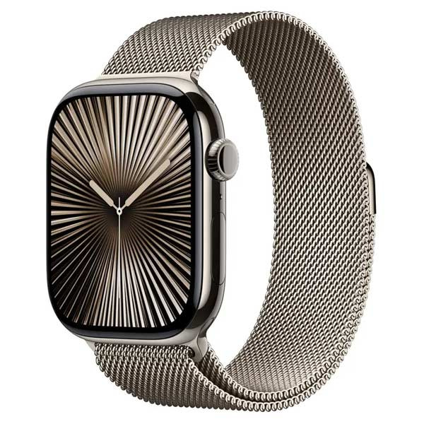 Apple Watch Series 10 GPS + Cellular 42mm Natural Titanium Case with Natural Milanese Loop MWXF3QCA