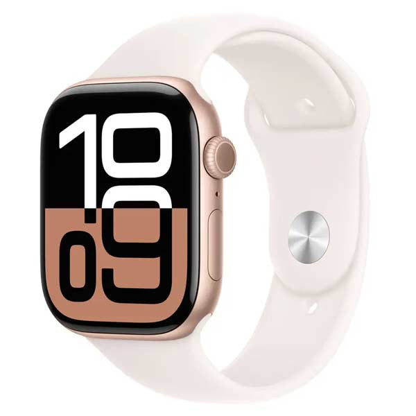 Apple Watch Series 10 GPS + Cellular 42mm Rose Gold Aluminium Case with Light Blush Sport Band - ML MWXA3QCA