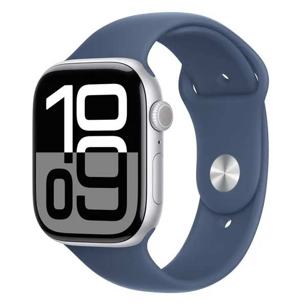 Apple Watch Series 10 GPS + Cellular 42mm Silver Aluminium Case with Denim Sport Band - SM MWX33QCA