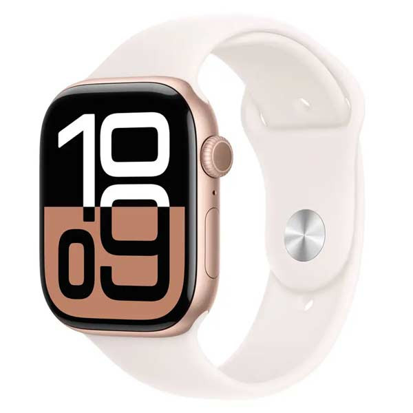 Apple Watch Series 10 GPS + Cellular 46mm Rose Gold Aluminium Case with Light Blush Sport Band - ML MWY73QCA