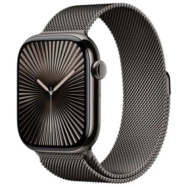 Apple Watch Series 10 GPS + Cellular 46mm Slate Titanium Case with Slate Milanese Loop - ML MWYW3QCA