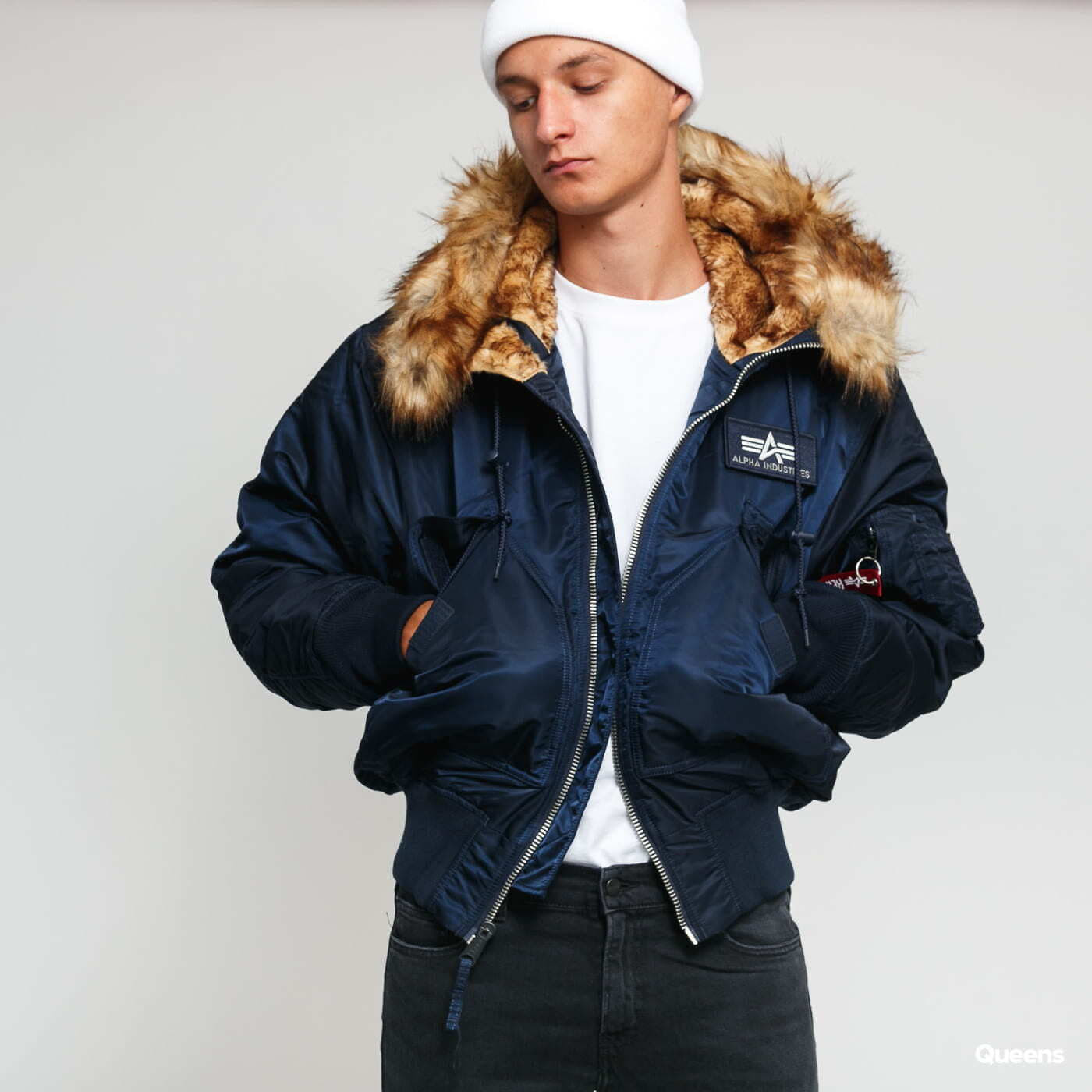 Alpha Industries 45P Hooded Custom Navy XXL