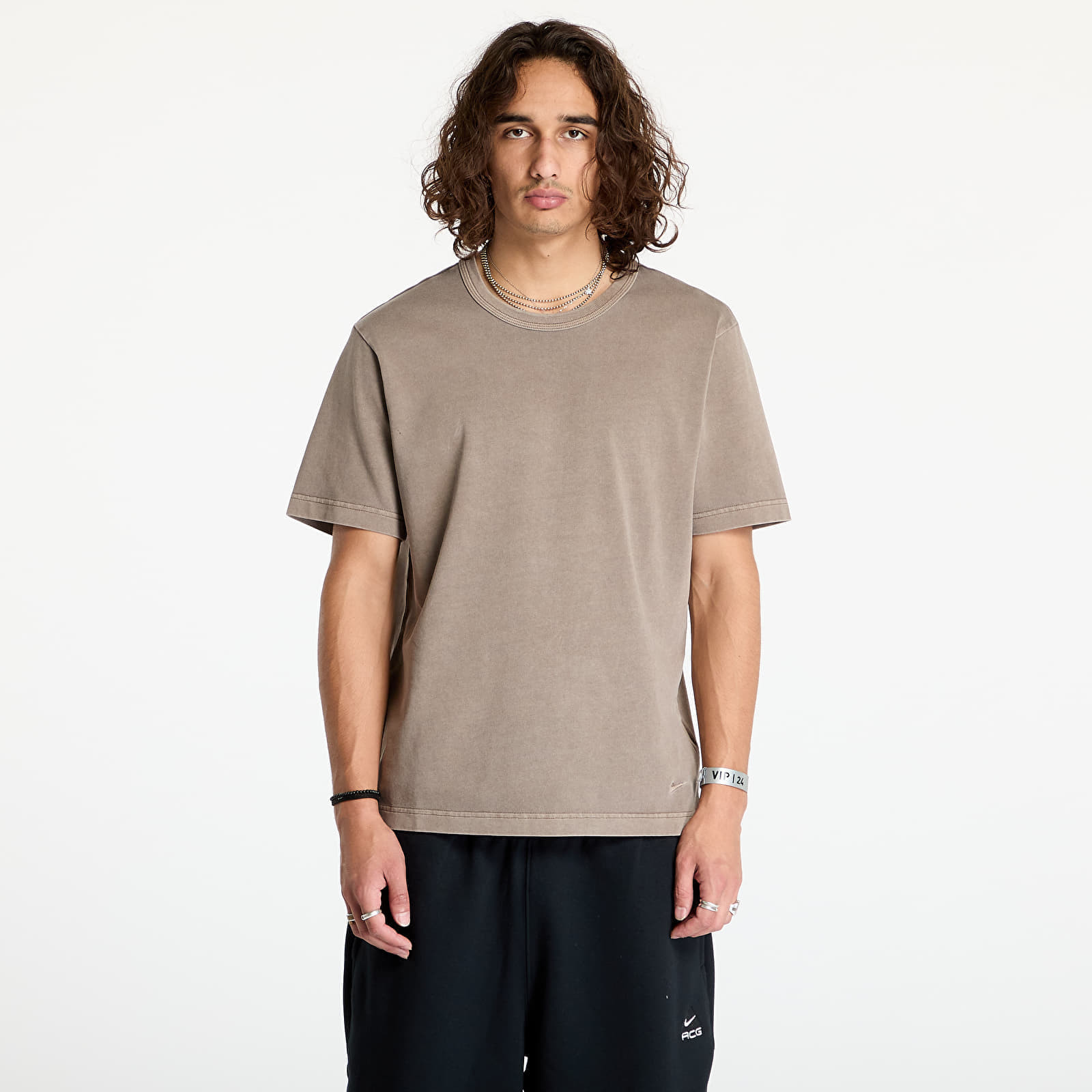 Tričko Nike Life Men's Short-Sleeve Knit Top Flat Pewter/ Flat Pewter XS
