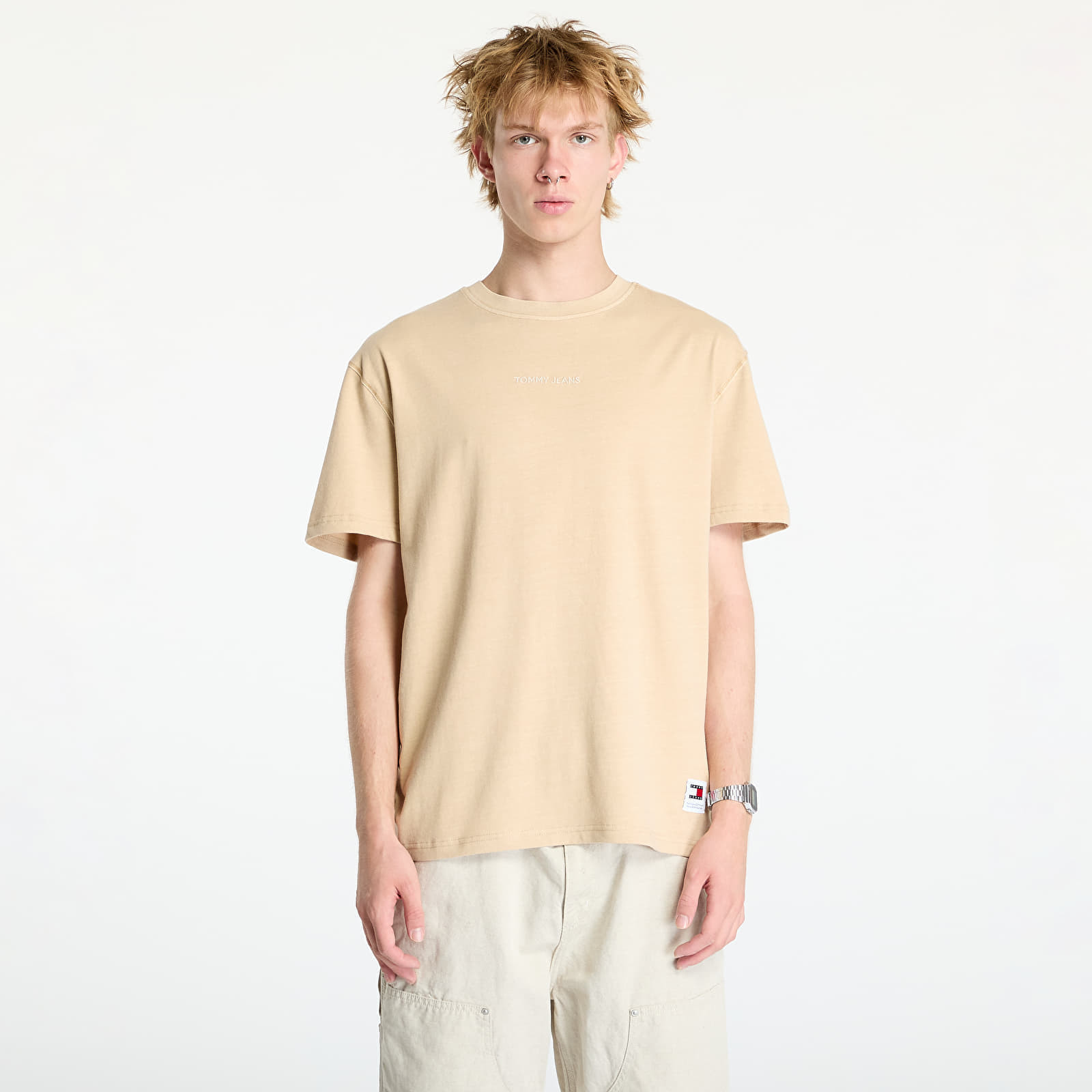 Tričko Tommy Jeans Regular Classic Tee Beige L