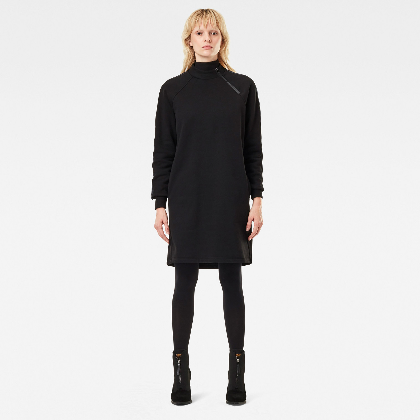 G-STAR Šaty - Mock neck dress bf sw wmn l\s čierne