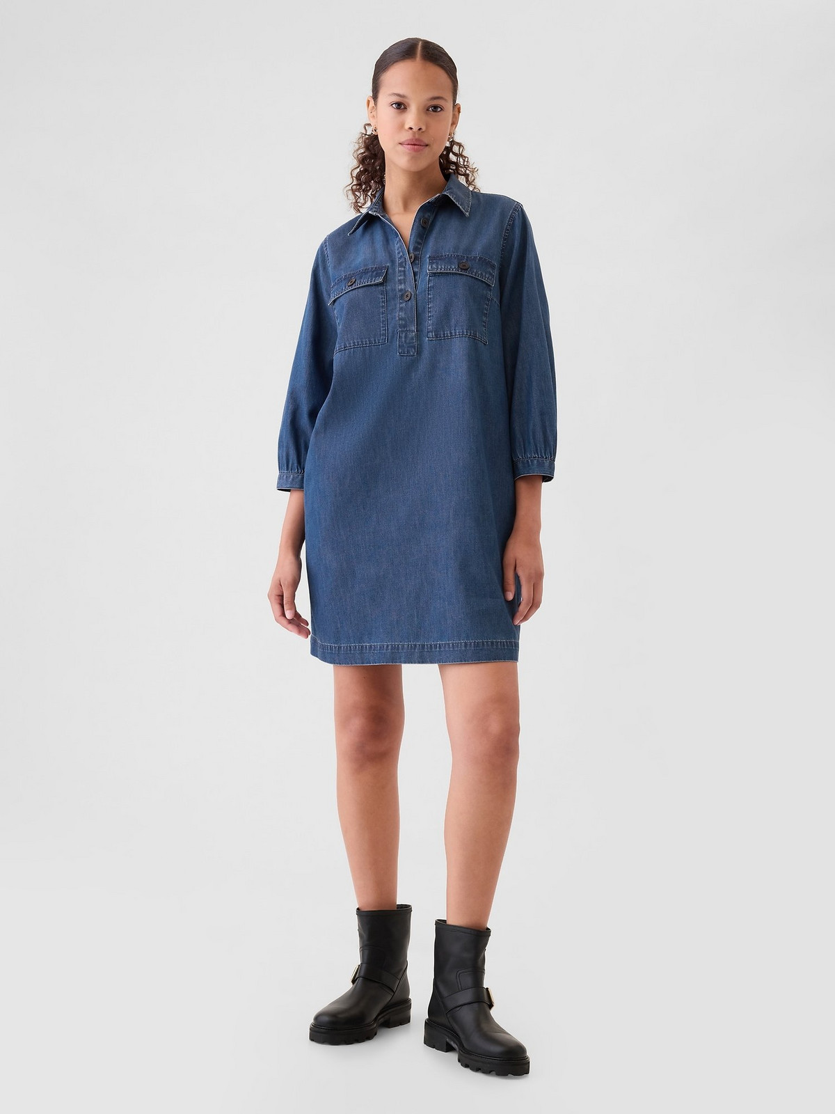 GAP Denim mini dress UltraSoft Utility - Women's