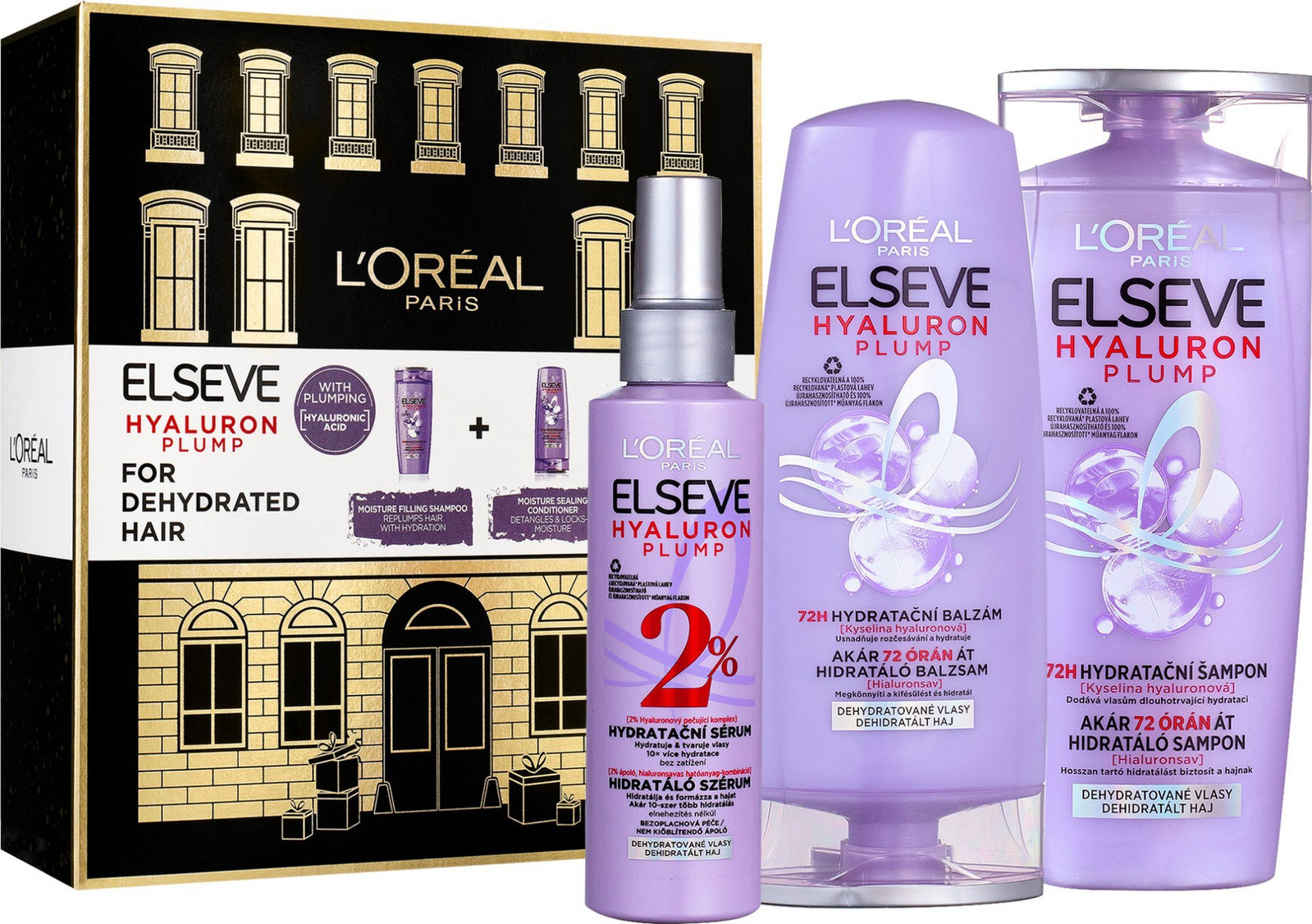 L'ORÉAL PARIS Elseve Hyaluron Plump darčekové balenie 3 ks