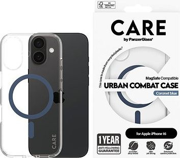 PanzerGlass CARE kryt Apple iPhone 16 MagSafe Urban Combat číry/modrý